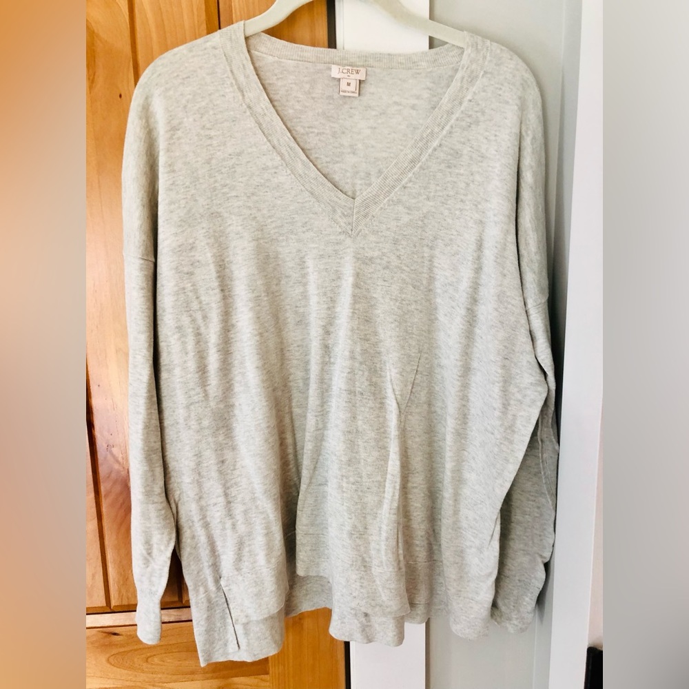 NWOT J Crew lightweight cotton v neck tunic sweater